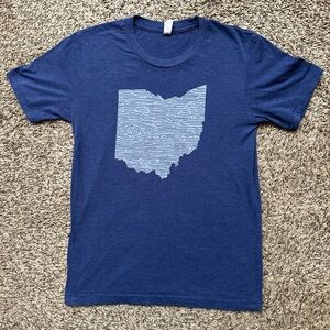 Ohio Wood Grain Themed Shirt Mens Size Small CANVAS